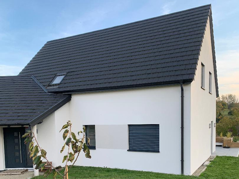 rénovation peinture et isolation extérieur d'une maison construite en Alsace